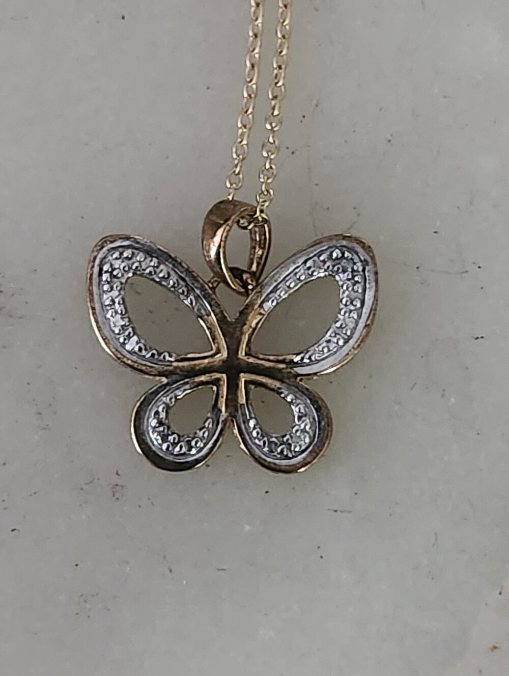 PAJ Sterling Gold Plated Butterfly Pendant Necklace